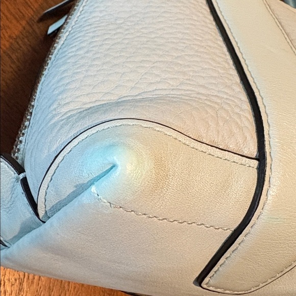 Coach Bleecker Preston mini bag Satchel Buffalo pebbled leather Lt blue seafoam - Picture 11 of 17